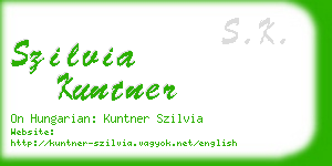 szilvia kuntner business card